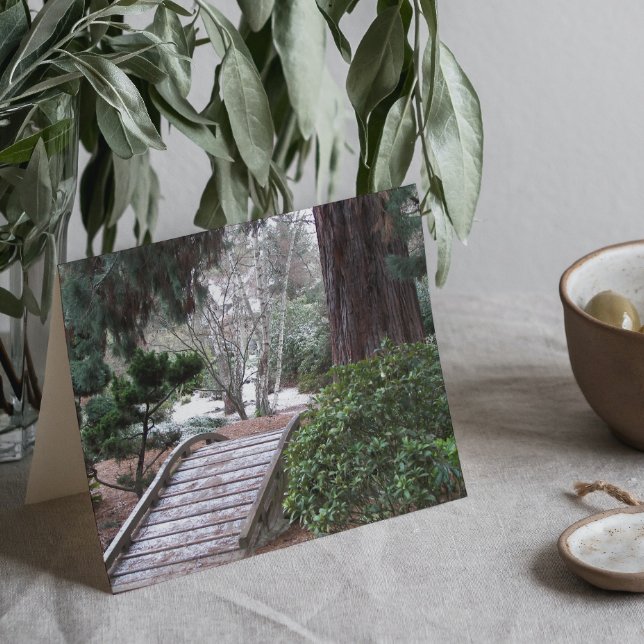 Zen Winter Garden Landscape Holiday Card (In Situ)