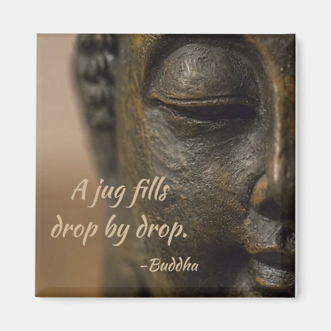 Zen Wisdom Quote & Buddha Statue Magnet (Front)