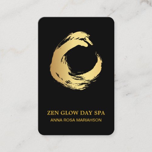  Zen Yoga Abstract Gold Brush Meditation Reiki Business Card