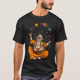 Zen Yoga Buddha Juggling Space Planets Meditation T-Shirt