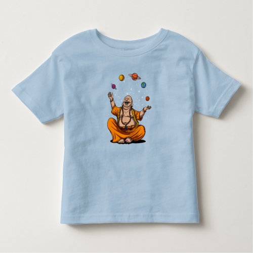 Zen Yoga Buddha Juggling Space Planets Meditation Toddler T_shirt