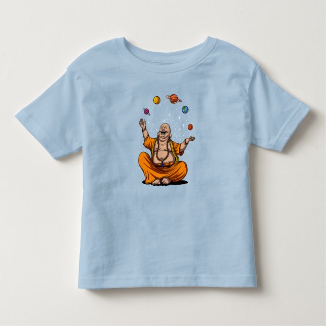Zen Yoga Buddha Juggling Space Planets Meditation Toddler T-shirt (Front)