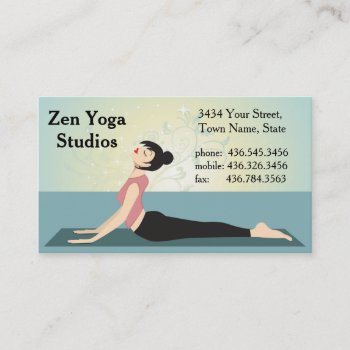 Zen Yoga  - Instructor Or Trainer Business Card by uniqueprints at Zazzle