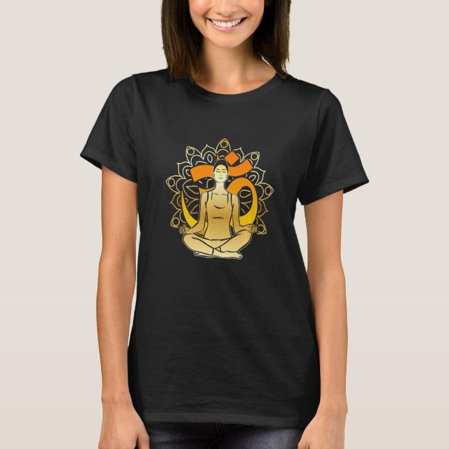 Zen Yoga Meditating Premium T-Shirt (Front)