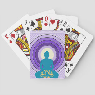 Zen Yoga Meditation Buddha Purple & Blue Poker Cards