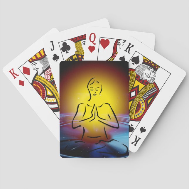 Zen Yoga Meditation Lotus Namaste Spiritual Poker Cards (Back)