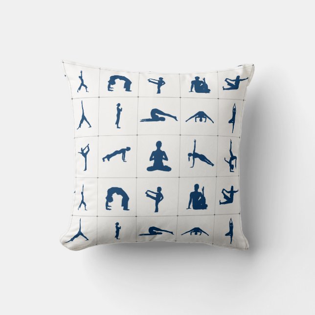 Zen Yoga Meditation Lotus Spiritual Pattern Throw Pillow (Front)