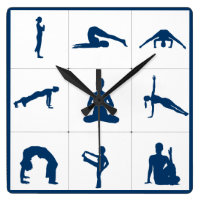 Zen Yoga Meditation Positions Square Wall Clock