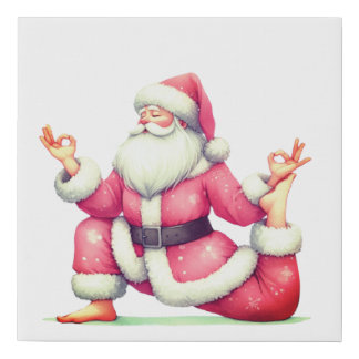Zen Yoga Santa Faux Canvas Print
