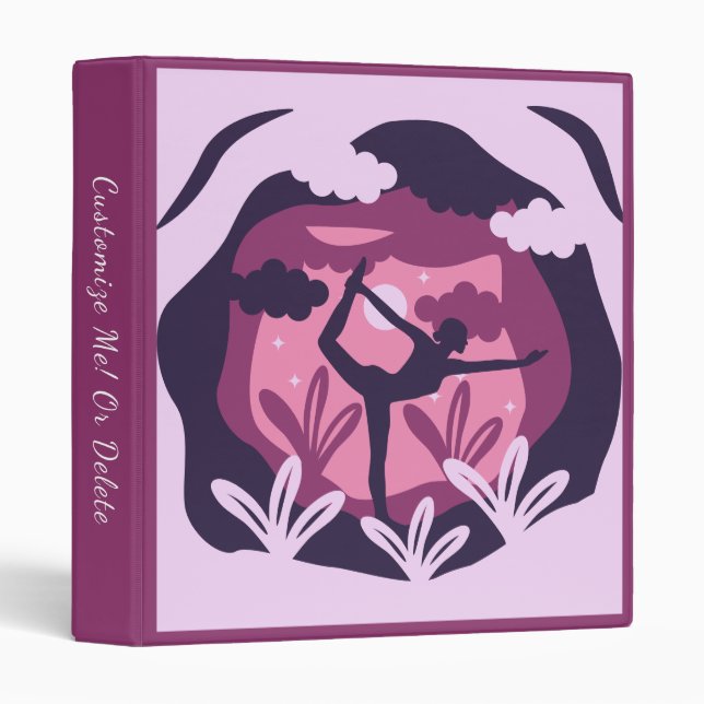 Zen Yoga Tree of Life Lotus Namaste Meditation 3 Ring Binder (Front/Spine)