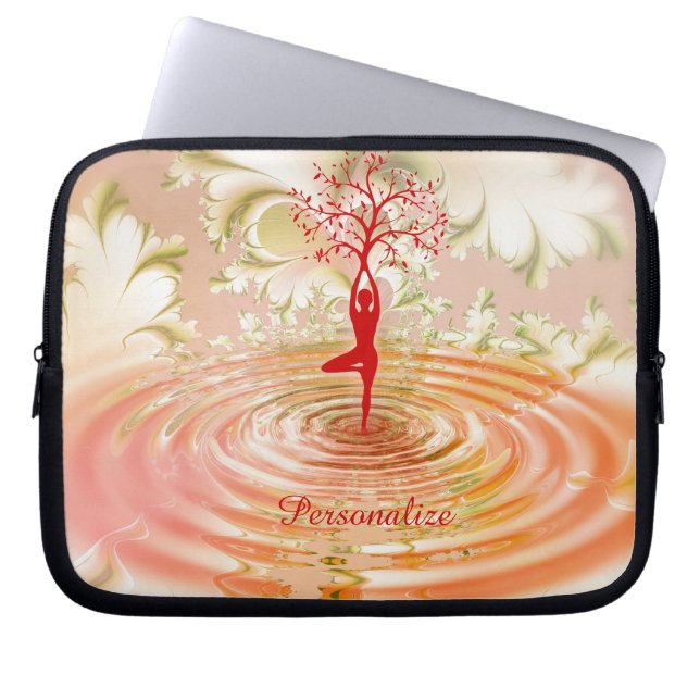 Zen Yoga Tree of Life Personalize Laptop Laptop Sleeve (Front)