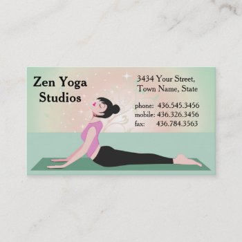 Zen Yoga - Ver2  - Instructor Or Trainer Business Card by uniqueprints at Zazzle
