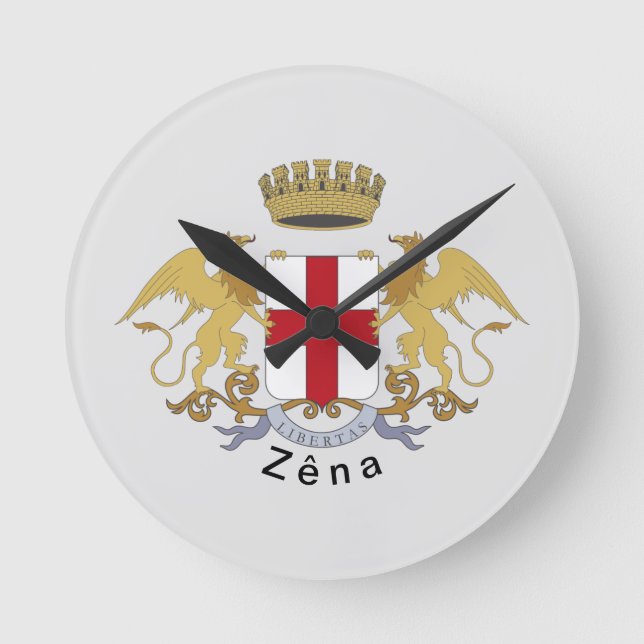 Zêna coat of arms (Genova, Liguria) Round Clock (Front)