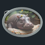 Zena The Baby Hippo Takes Time Out To Sleep, Belt Buckle<br><div class="desc">Pictured in her big basket Zena The Baby Hippo Is In A Sleepy Mood</div>
