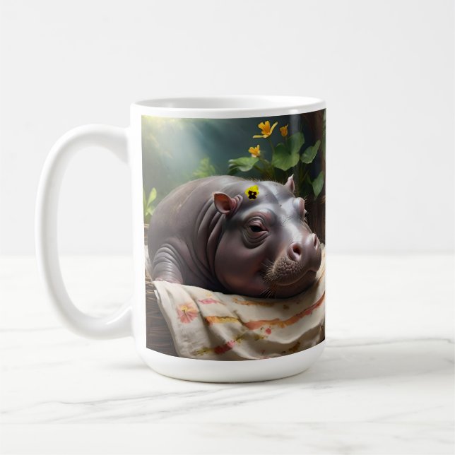 Zena The Baby Hippo Takes Time Out To Sleep, Coffee Mug (Left)