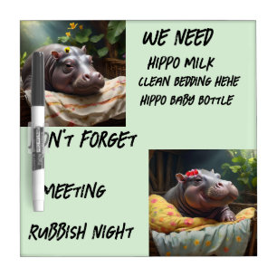 Zena The Baby Hippo Takes Time Out To Sleep, Dry Erase Board