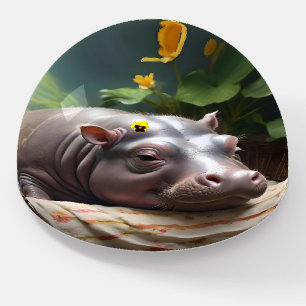 Zena The Baby Hippo Takes Time Out To Sleep, Paperweight