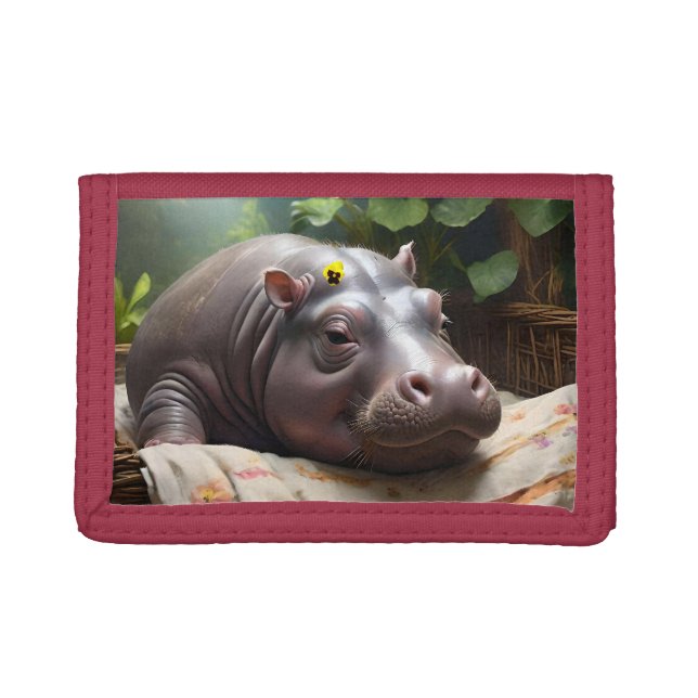 Zena The Baby Hippo Takes Time Out To Sleep, Trifold Wallet (Front)