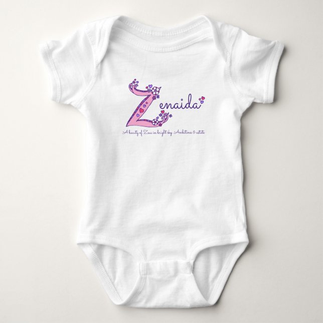 Zenaida girls Z name meaning custom tee (Front)