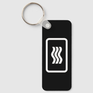 Zener Card   3 Vertical Wavy Lines Keychain