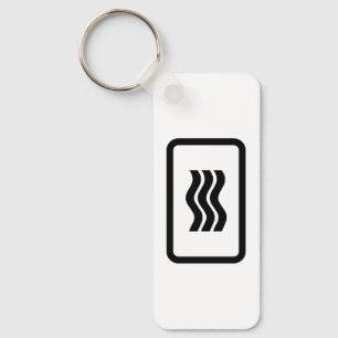 Zener Card   3 Vertical Wavy Lines Keychain