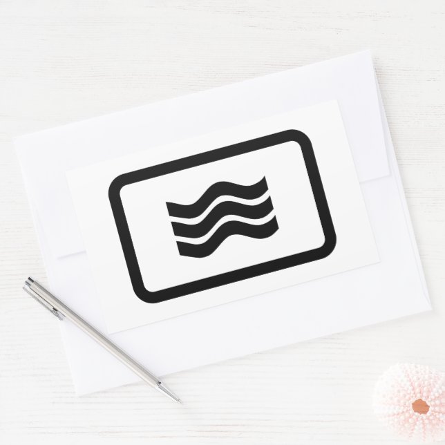 Zener Card | 3 Vertical Wavy Lines Rectangular Sticker (Envelope)