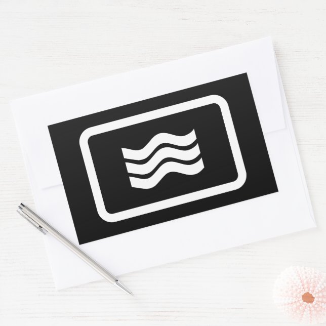 Zener Card | 3 Vertical Wavy Lines Rectangular Sticker (Envelope)