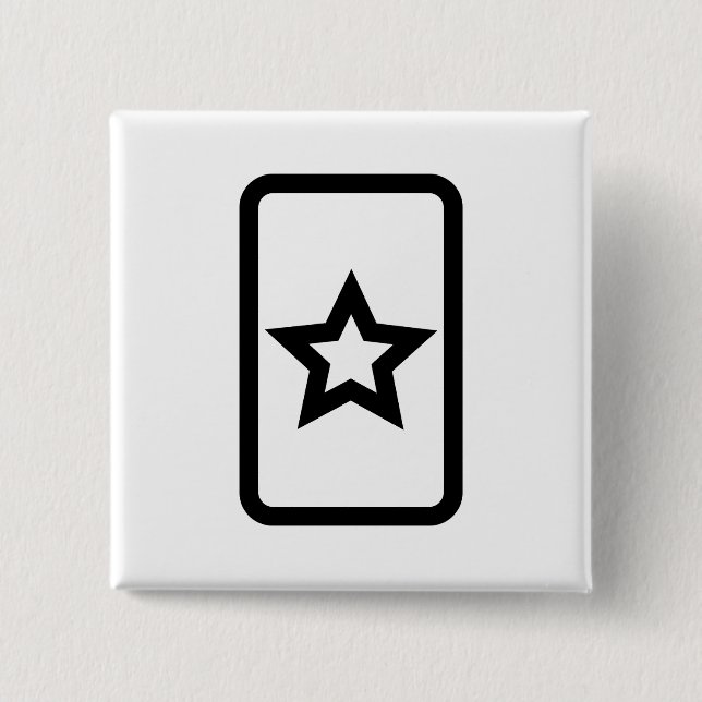 Zener Card | Hollow 5 Pointed Star Button (Front)