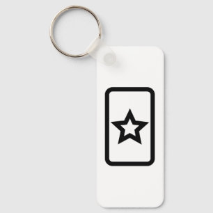 Zener Card   Hollow 5 Pointed Star Keychain