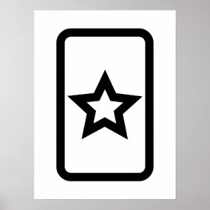 Zener Card Hollow 5 Pointed Star Poster