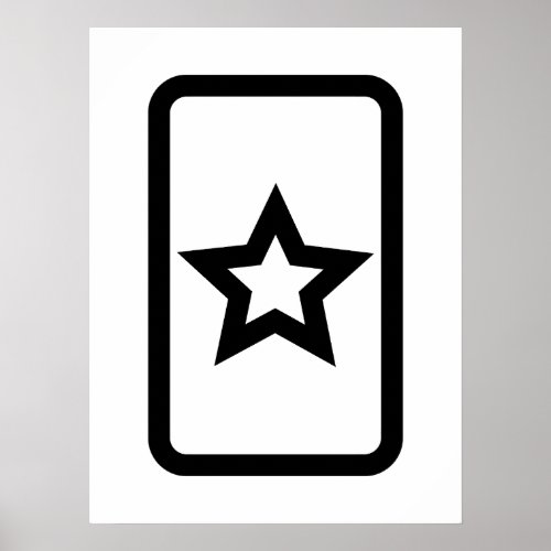 Zener Card  Hollow 5 Pointed Star Poster