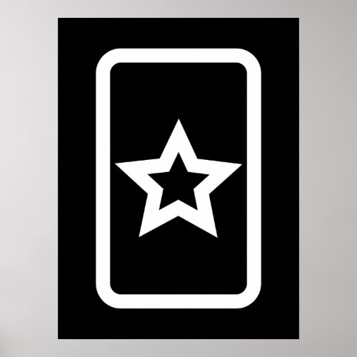Zener Card  Hollow 5 Pointed Star Poster