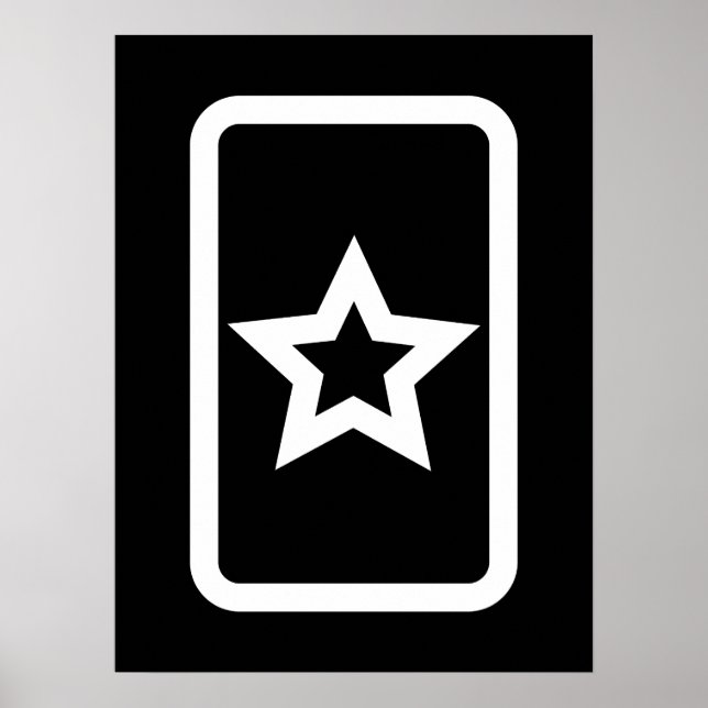 Zener Card | Hollow 5 Pointed Star Poster (Front)