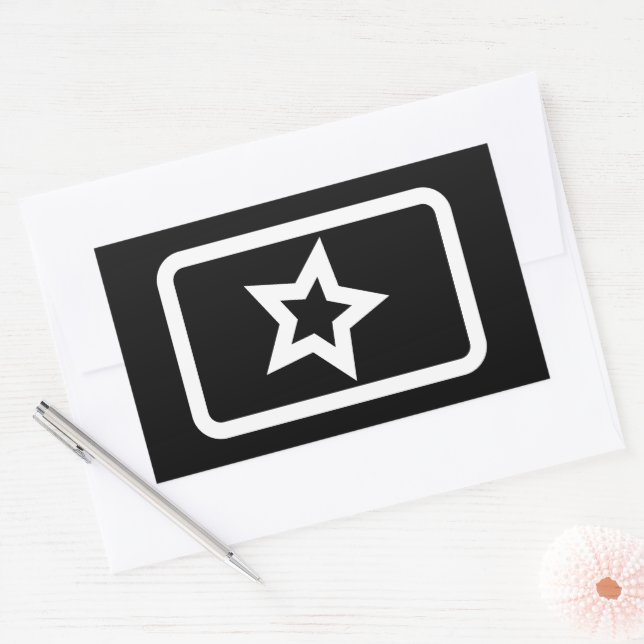 Zener Card | Hollow 5 Pointed Star Rectangular Sticker (Envelope)