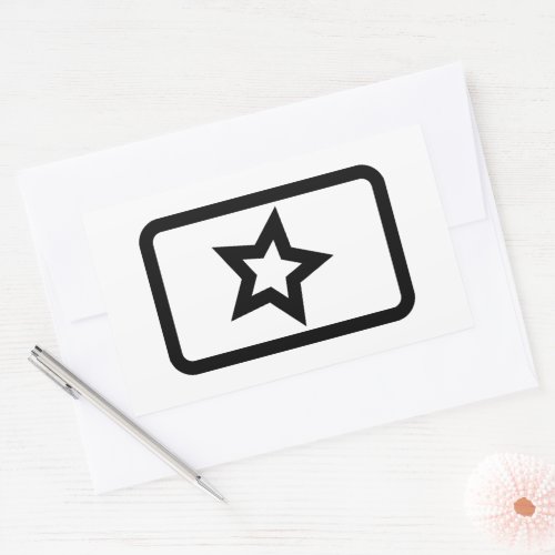 Zener Card  Hollow 5 Pointed Star Rectangular Sticker