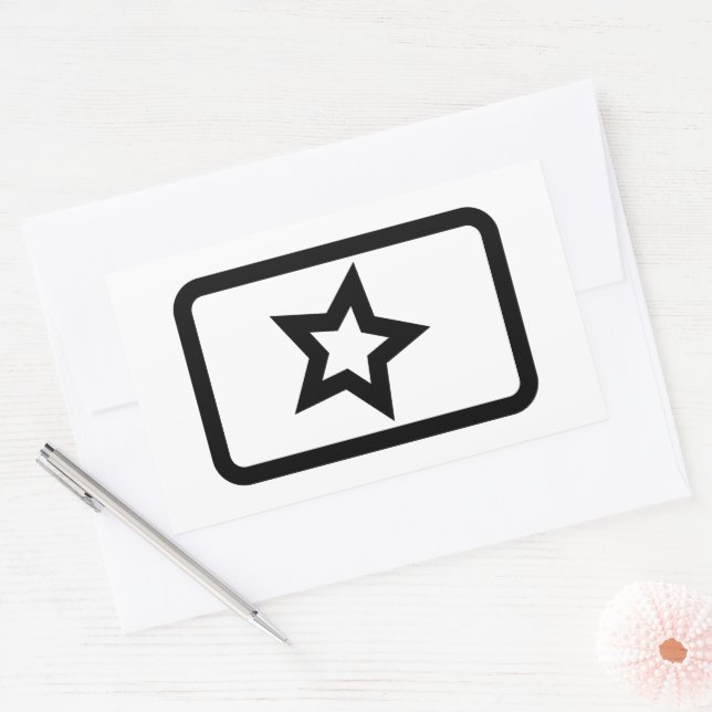 Zener Card | Hollow 5 Pointed Star Rectangular Sticker (Envelope)