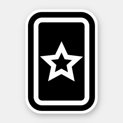 Zener Card  Hollow 5 Pointed Star Sticker