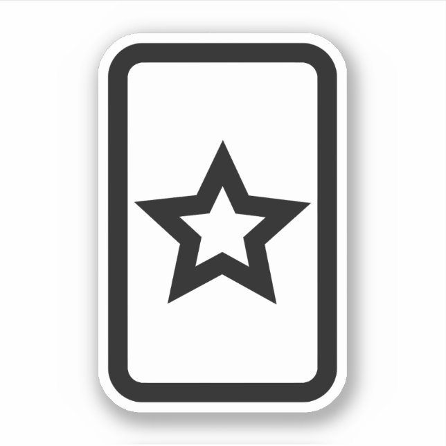 Zener Card | Hollow 5 Pointed Star Sticker (Front)