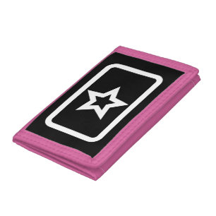 Zener Card Hollow 5 Pointed Star Trifold Wallet