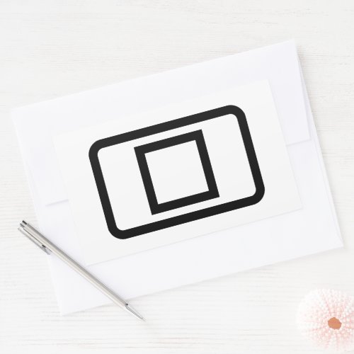 Zener Card  Hollow Square Rectangular Sticker