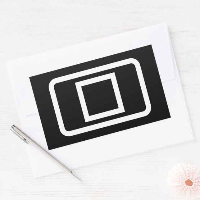 Zener Card | Hollow Square Rectangular Sticker (Envelope)