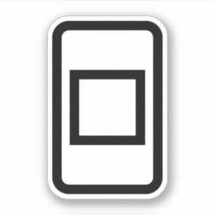 Zener Card Hollow Square Sticker