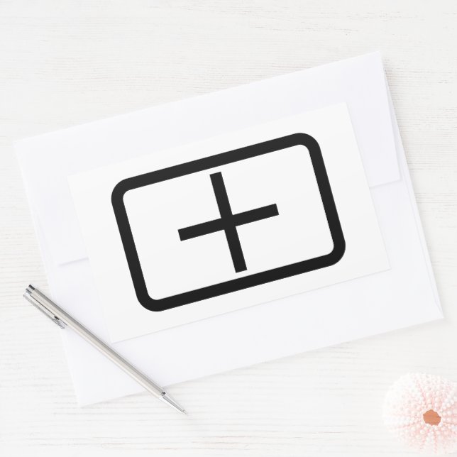 Zener Card | Plus Sign Rectangular Sticker (Envelope)
