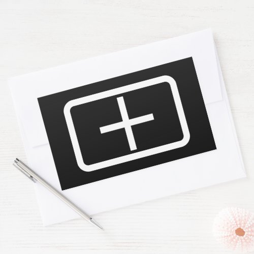Zener Card  Plus Sign Rectangular Sticker