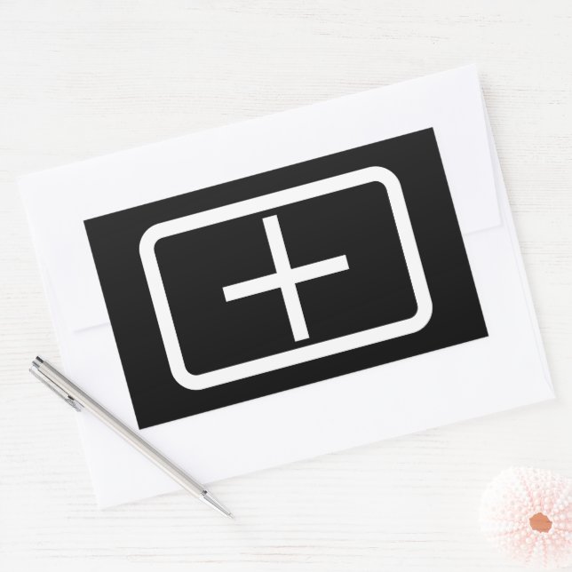 Zener Card | Plus Sign Rectangular Sticker (Envelope)