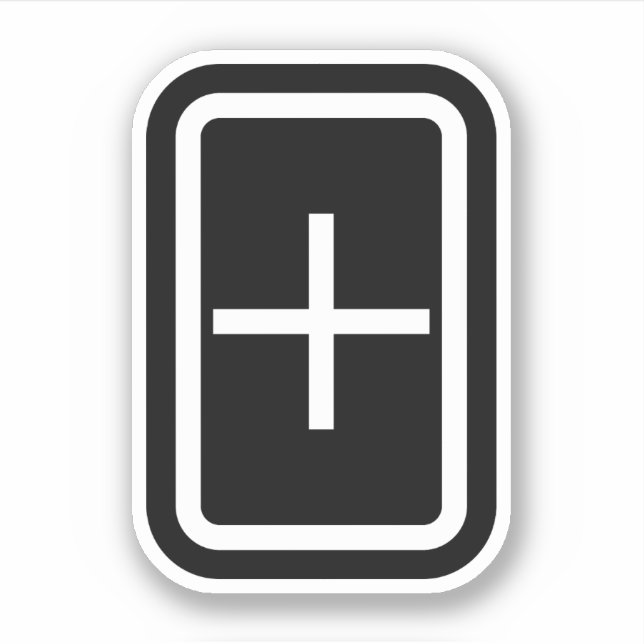 Zener Card | Plus Sign Sticker (Front)