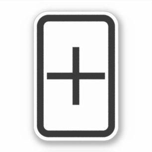 Zener Card Plus Sign Sticker