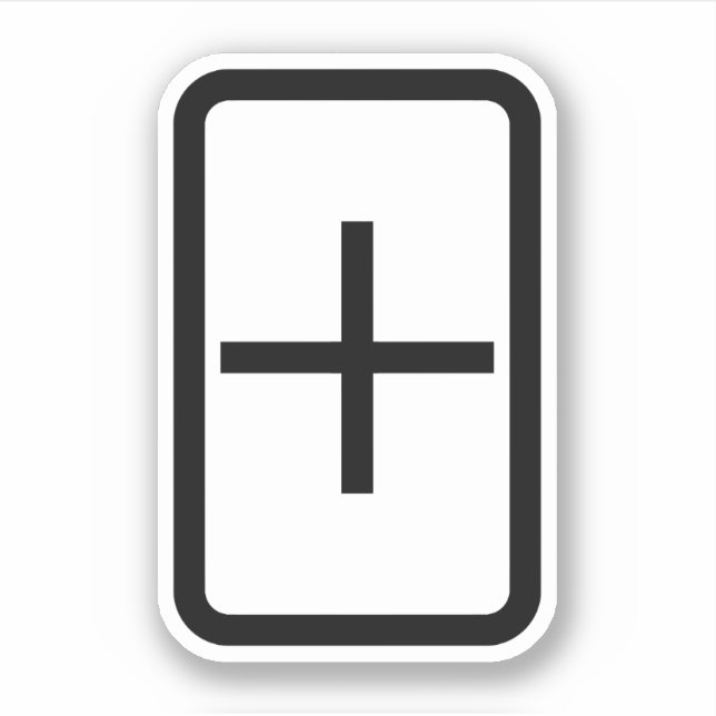 Zener Card | Plus Sign Sticker (Front)