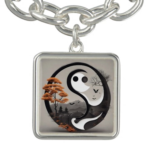 Zenful Shadows Halloween Yin_Yang Design Bracelet