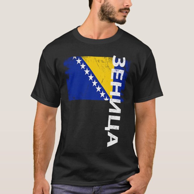 Zenica Bosnia Flag For Bosnian Men Women Kids T-Shirt (Front)